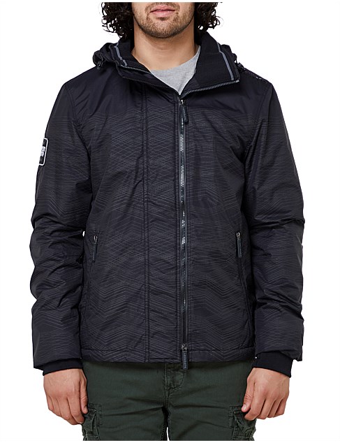 HOODED ARCTIC PRINT POP ZIP WINDCHEATER