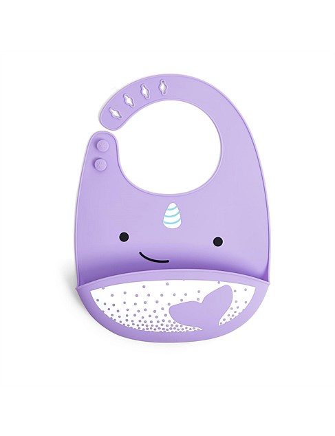 Nova Narwhal Zoo Fold & Go Silicone Bib