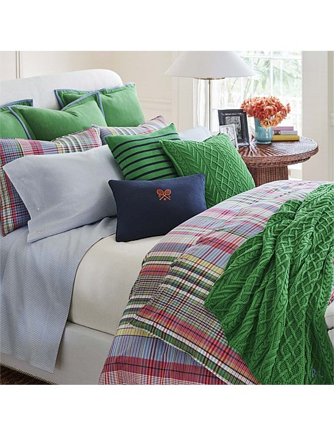 AMAGANSETT PLAID KING BED DUVET COVER