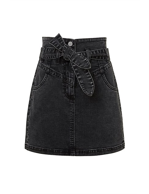 Black denim skirt david sale jones