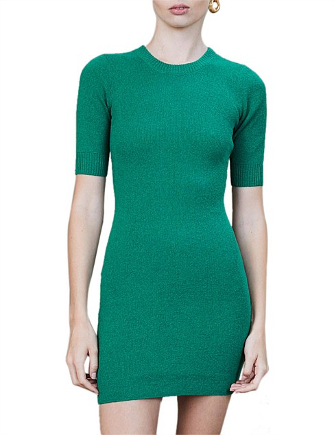 Lemon Squeezy Short Sleeve Green Mini Dress