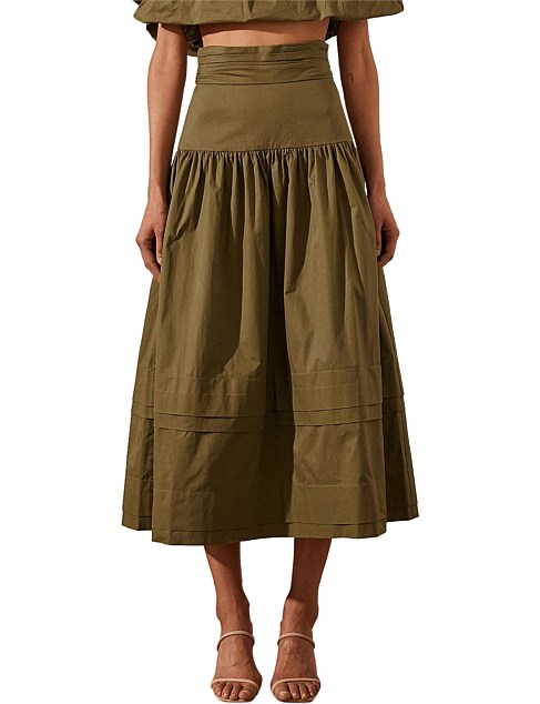 Amaia High Waisted Midi Skirt