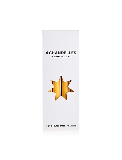 4 Chandelles - Tapered Candles Miel