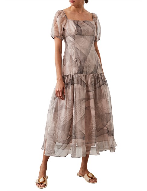 Apartment Clothing Remi Silk Organza Puff Sleeve Maxi Dress