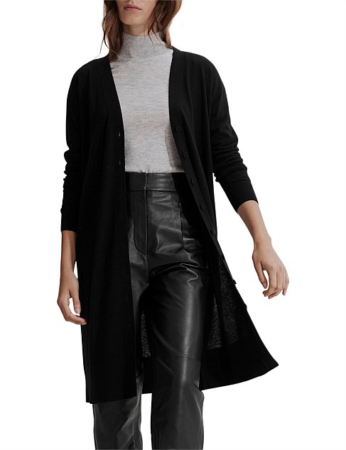 Australian Merino Wool Silk Longline Cardigan