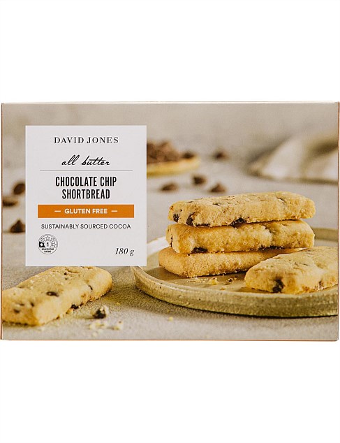 DAVID JONES GLUTEN FREE CHOCOLATE CHIP SHORTBREAD