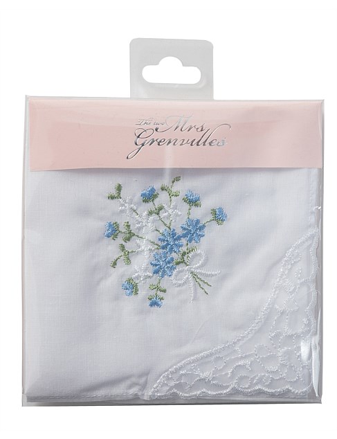 embroidered bouquet handkerchief