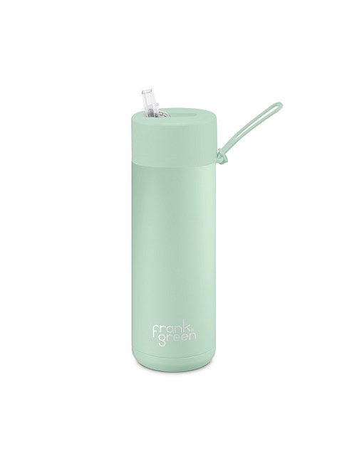 Ultimate Ceramic Reusable Bottle w Straw Lid 595ml Mint