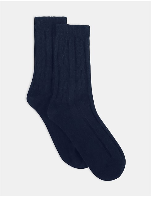 women's nina cable crew cut sock