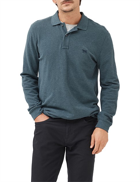 Long Sleeve Gunn Polo/Dark Teal