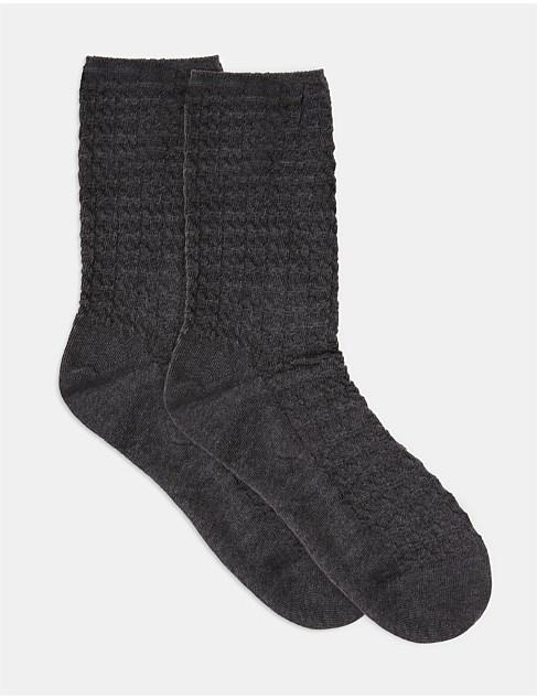 100% Textured Cotton Sock