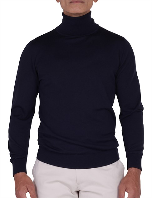 KURT ROLL-NECK KNIT - NAVY BLUE