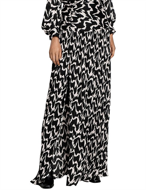 Crinkle Zebra Maxi Skirt