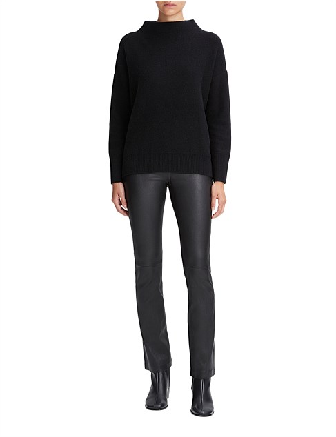 PLUSH CASHMERE FUNNEL NECK SWEATER