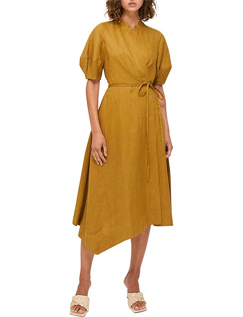 LARA LINEN WRAP DRESS