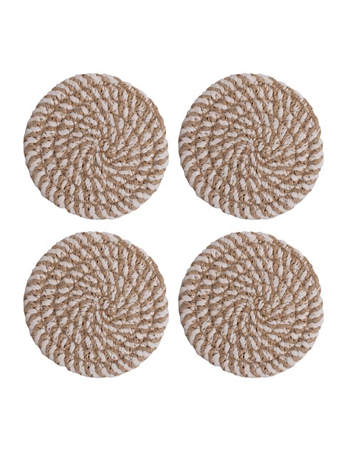 Carter Jute 4pk Coaster