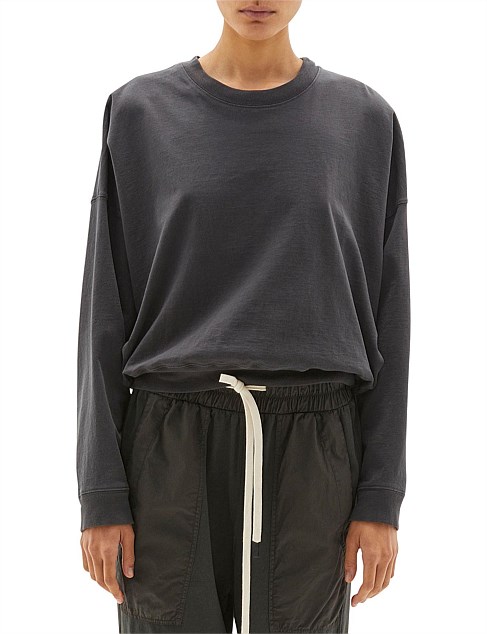 bassike cropped double jersey sweat