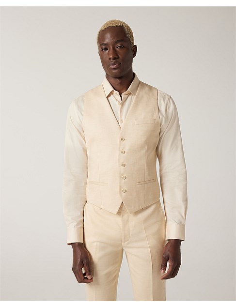 5 Buttoned Textured Tailored Vest