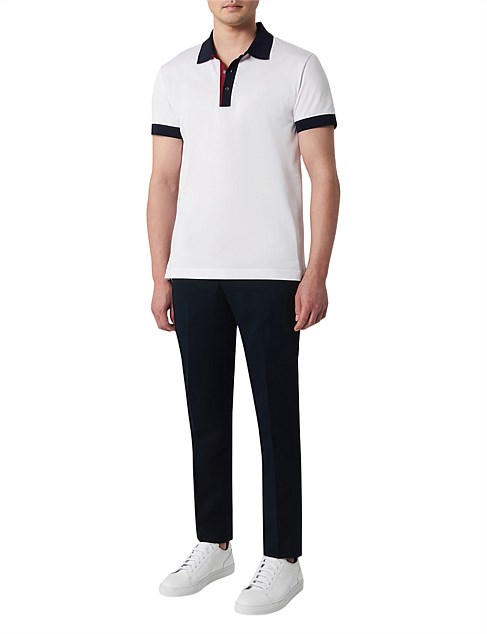 CONTRAST TRIM MERCERISED COTTON POLO