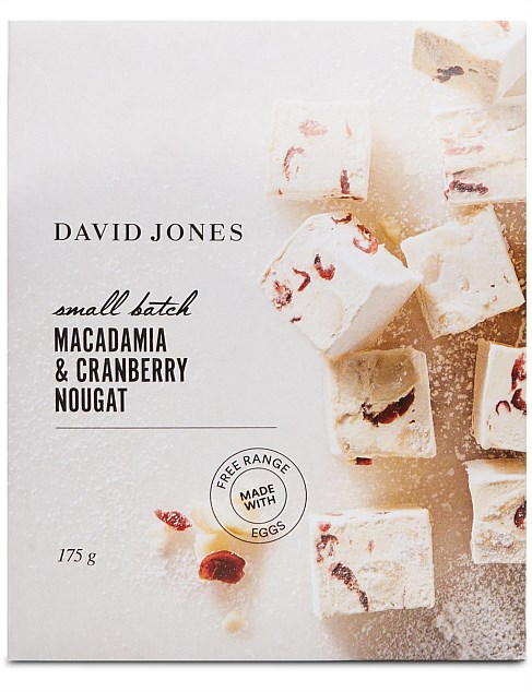 DAVID JONES CRANBERRY MACADAMIA NOUGAT BOX 175g