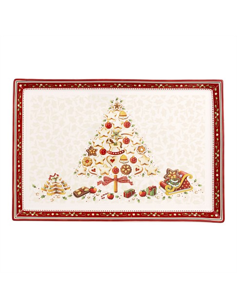 Winter Bakery Delight Rectangular Cake Platter, 39x26.5CM