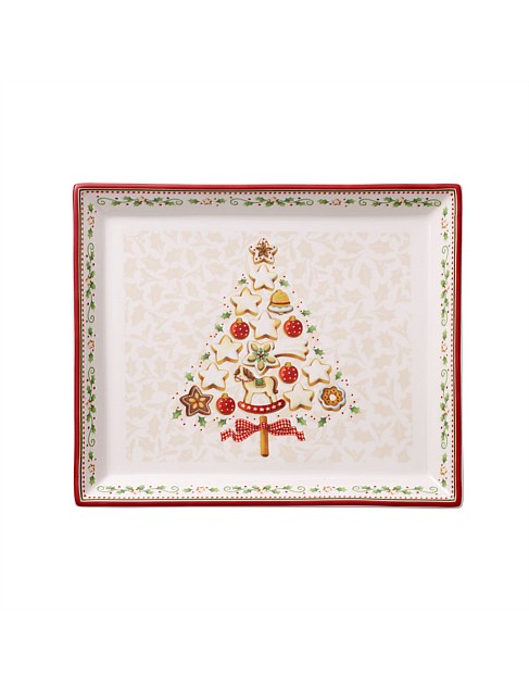 Winter Bakery Delight Small Rectangular Cake Platter