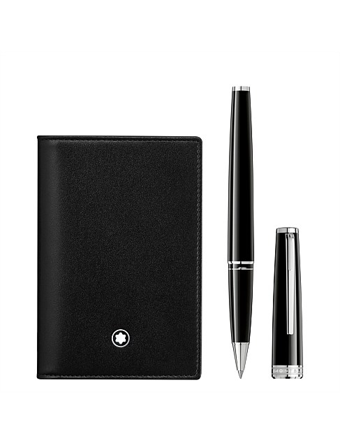 PIX ROLLERBALL AND MEISTERSTÜCK BUSINESS CARD HOLDER BLACK