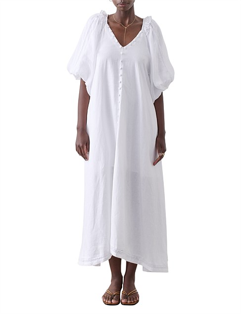 GABRIELLA LINEN RAMIE MIDI DRESS