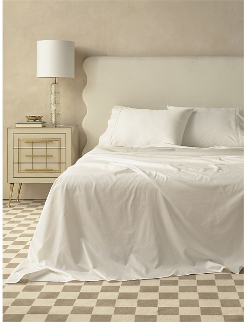 JACQUARD QUEEN BED SHEET SET WHITE