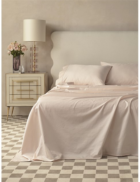 JACQUARD QUEEN BED SHEET SET BLUSH