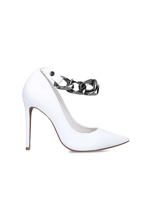 REBEL COURT WHITE SYNTHETIC DRESS HEELS