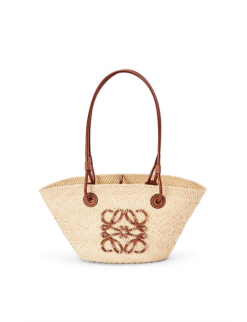 ANAGRAM BASKET SMALL BAG IN IRACA PALM/CALF