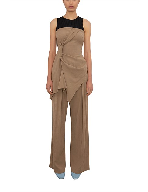 CAMEL SATIN CREPE PROCESSION PANT