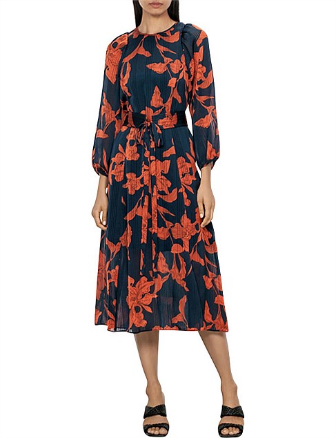 INDIGO ORCHID MIDI DRESS