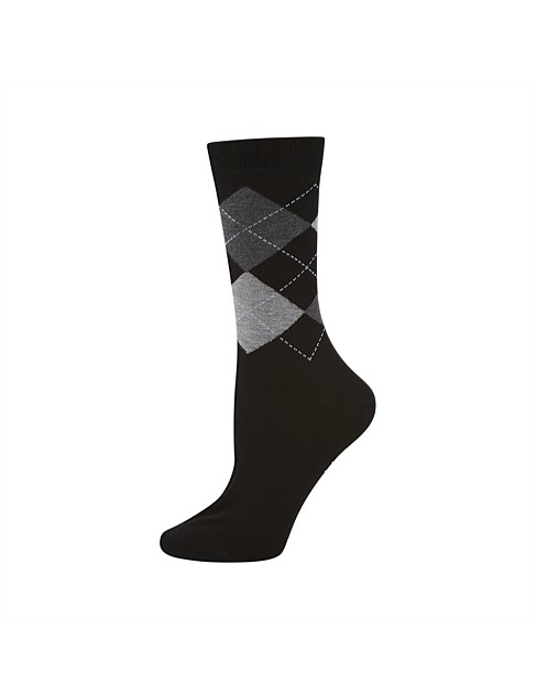 women's argyle bamboo crew cut sock