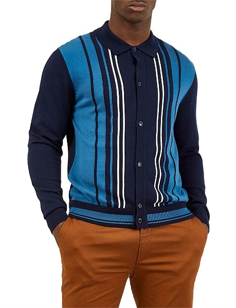 LONG SLEEVE BUTTON THRU KNIT POLO