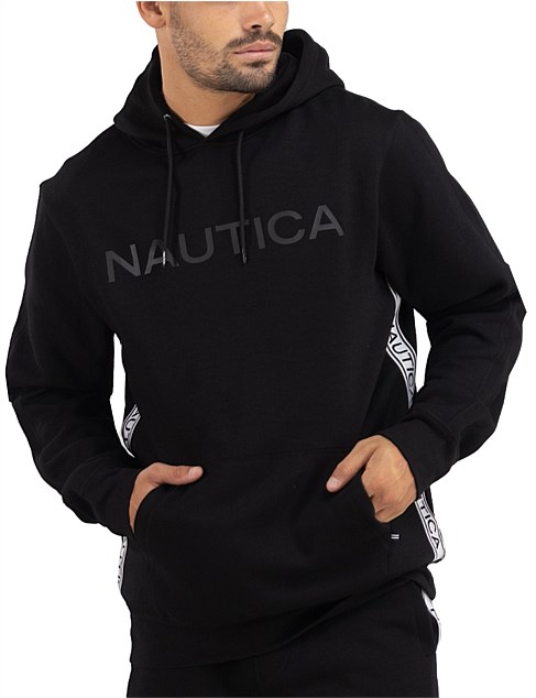 HOODIE WITH TAPING TRUE BLACK