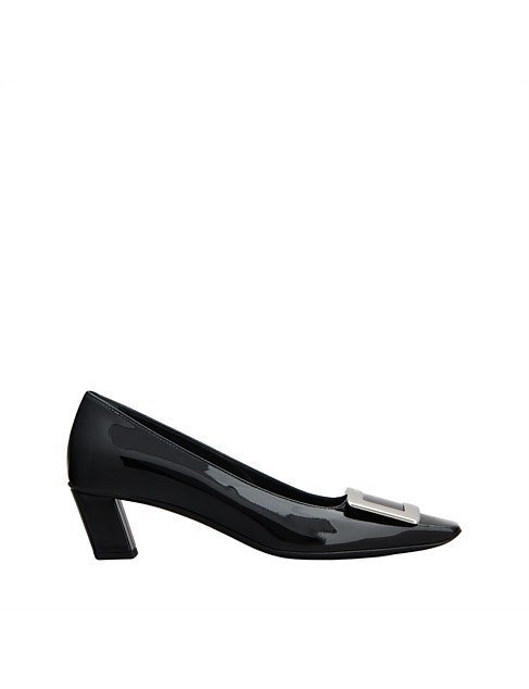 BELLE VIVIER METAL BUCKLE PUMPS IN PATENT LEATHER