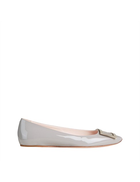 TROMPETTE METAL BUCKLE BALLERINAS IN PATENT LEATHER