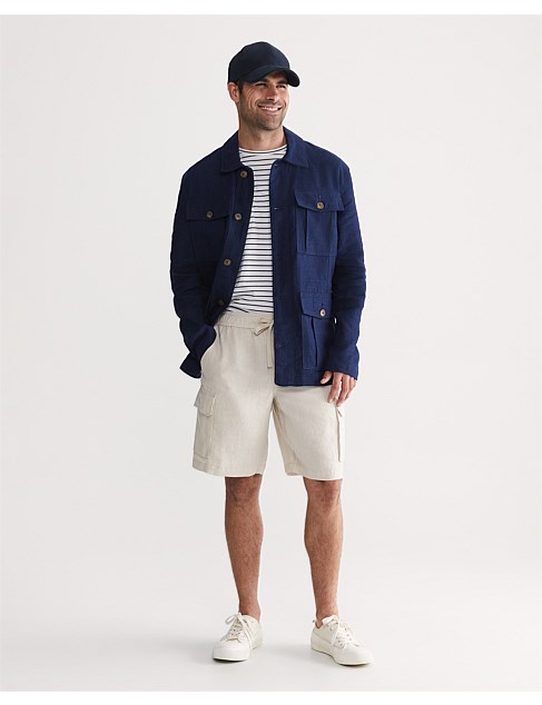 LINEN CARGO SHORT