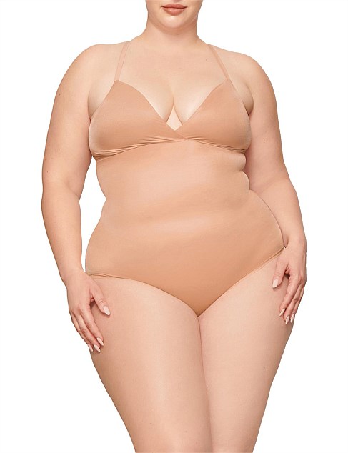 SIMPLY BARE BARELY THERE BODYSUIT BRIEF W/ SNAPS