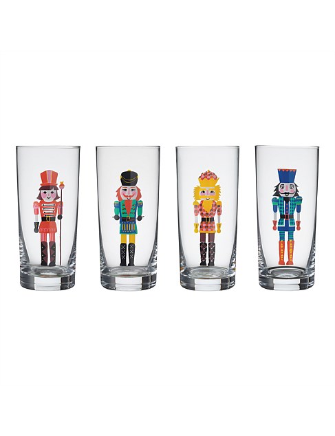 Nutcracker Set of 4 Glasses