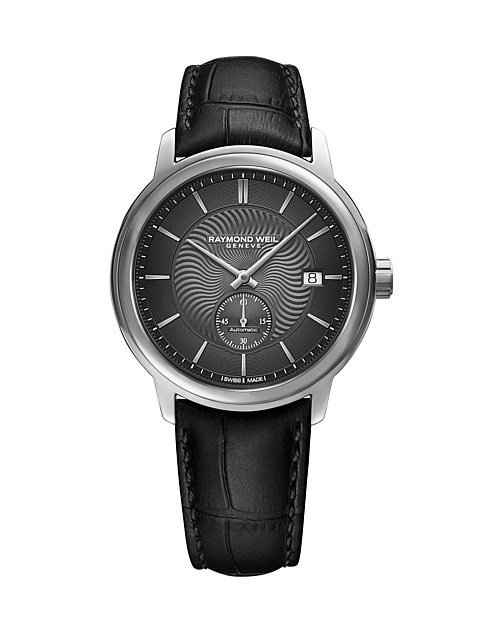 Maestro Stainless Steel & grey leather