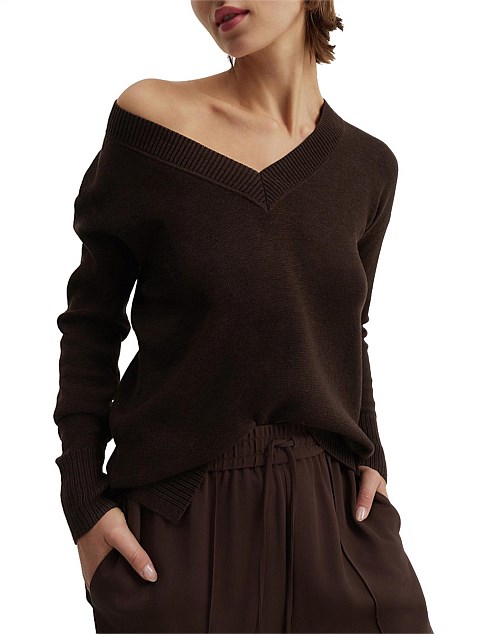 Cotton Linen V-neck Knit