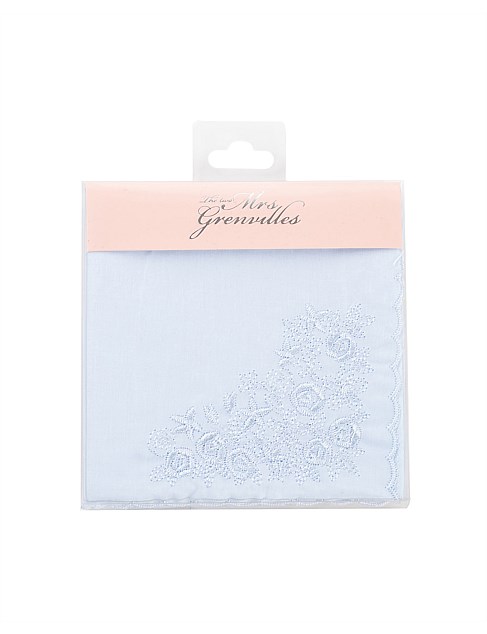 EMBROIDERED SCALLOP EDGE HANDKERCHIEF