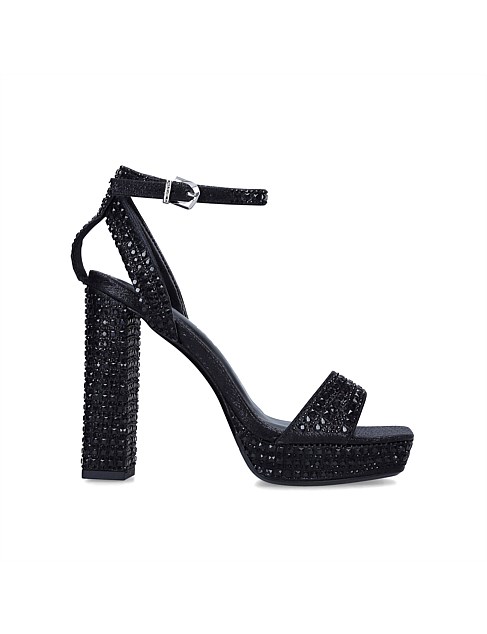 KIANNI PLATFORM BLACK JEWELLED DRESS HEEL