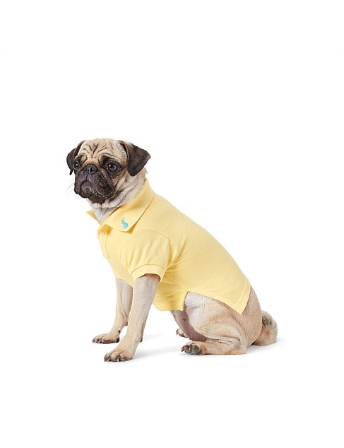 Cotton Mesh Dog Polo Shirt Yellow Lrg