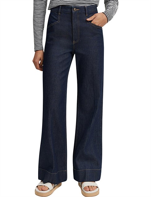 Australian Cotton High Rise Wide Leg Jean