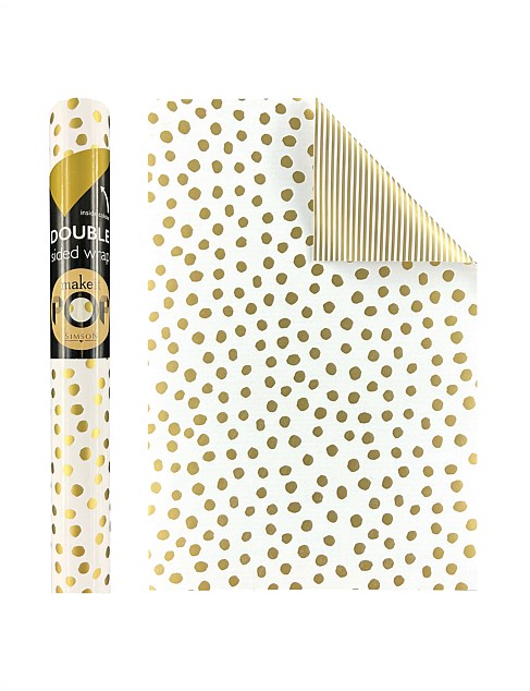 WRAP ROLL DOTTY GOLD ON WHITE