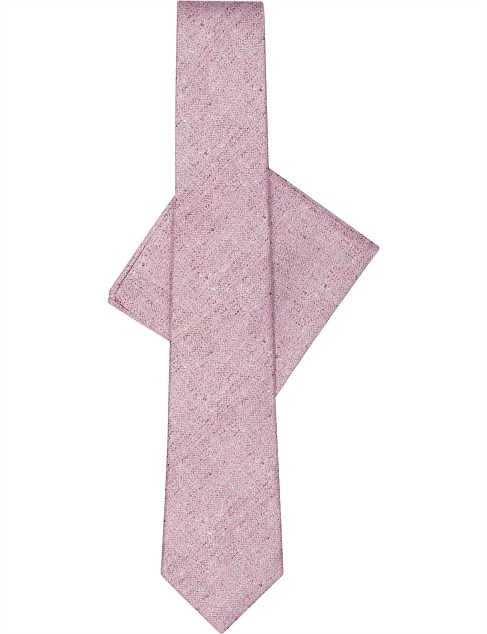 TEXTURE TIE & POCKET SQUARE SET PINK